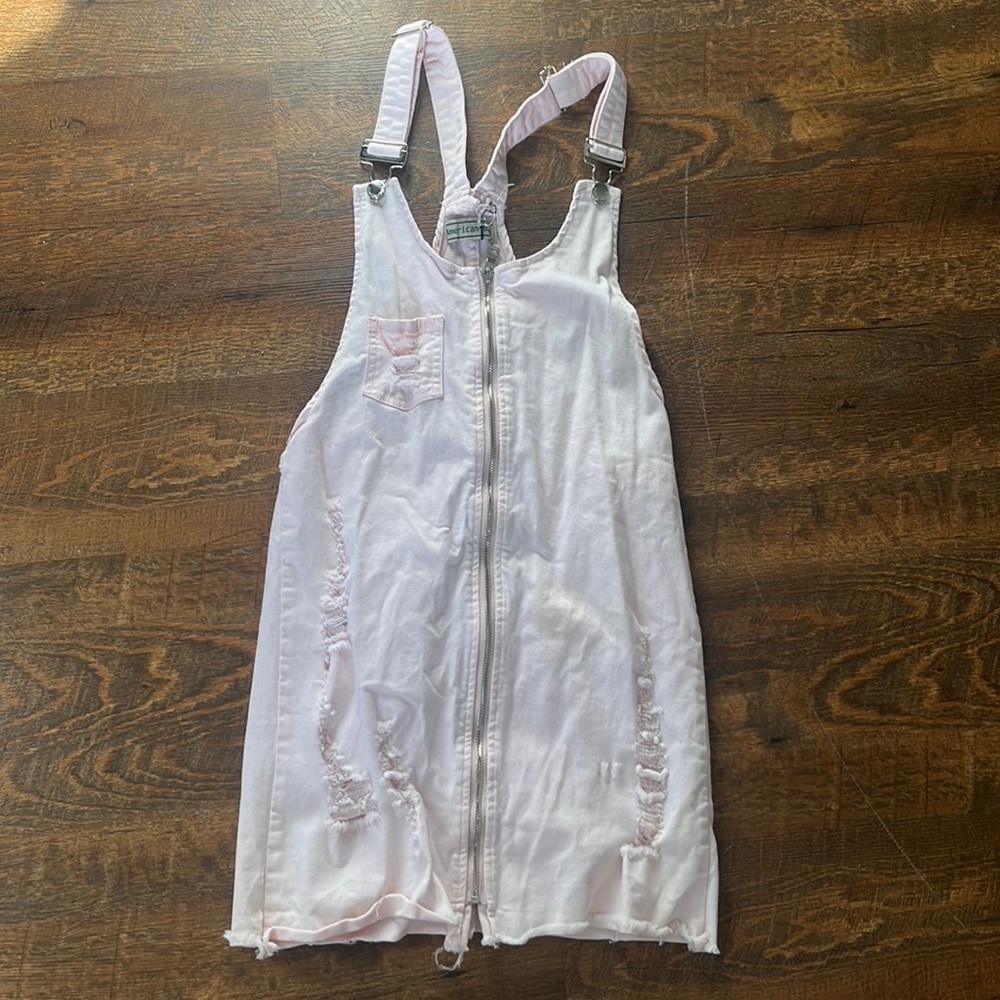 Pink overall dress